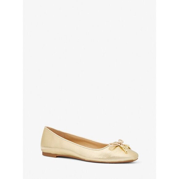Michael Michael Kors Ballet Flat Womens Size 8 Nori Pale Gold Leather Slip On - Picture 1 of 6